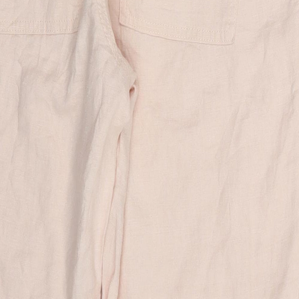 M&S Womens Pink   Cropped Trousers Size 12 L26 in