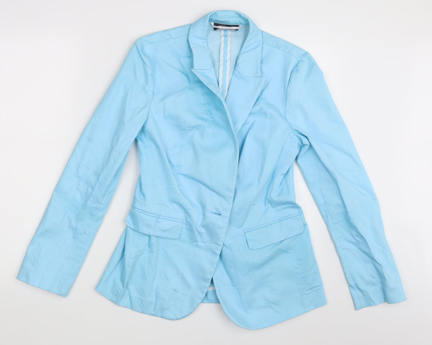 M&S Womens Blue   Jacket Blazer Size 8