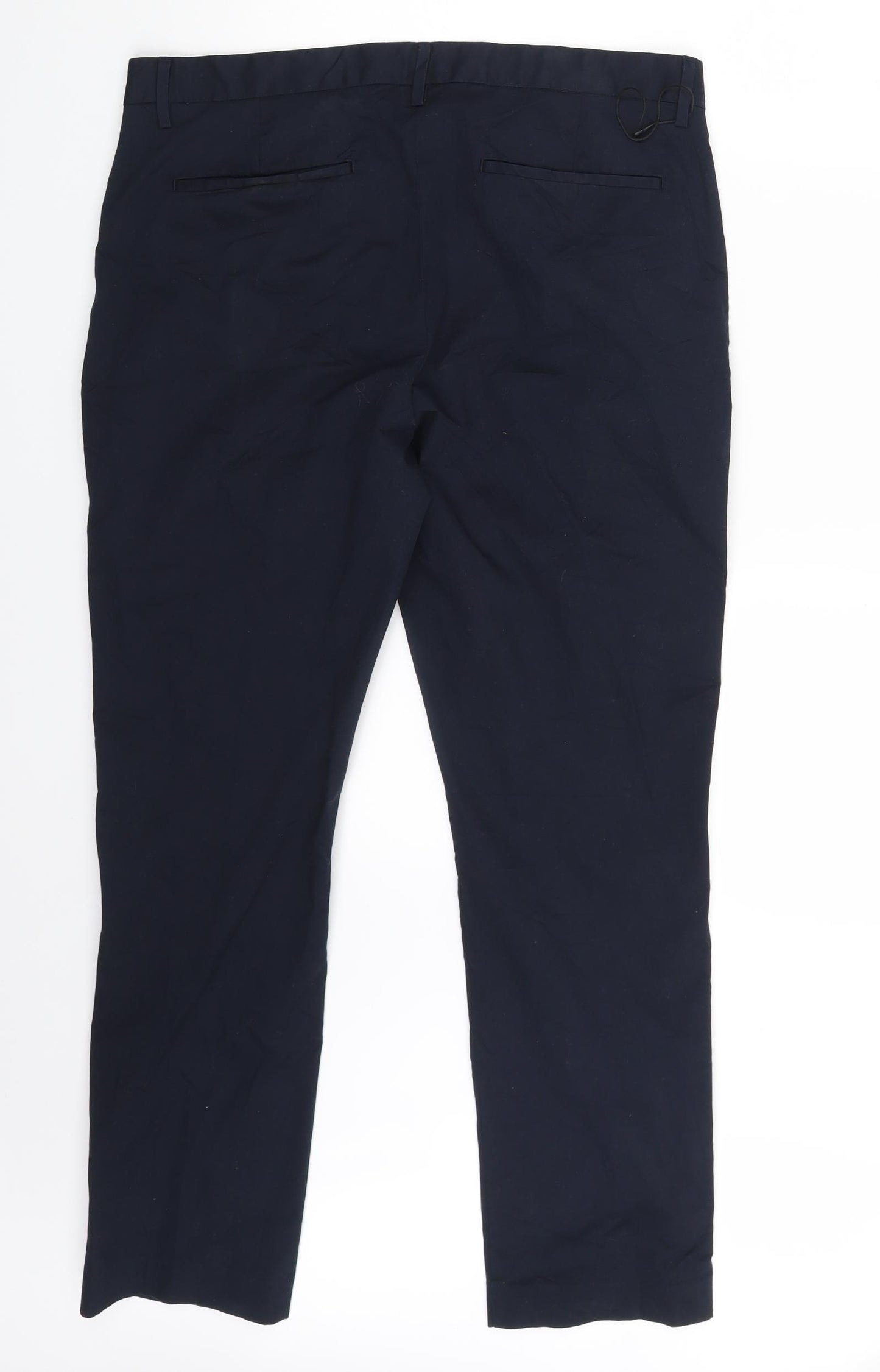 M&S Mens Blue  Denim Chino Trousers Size 36 in L29 in