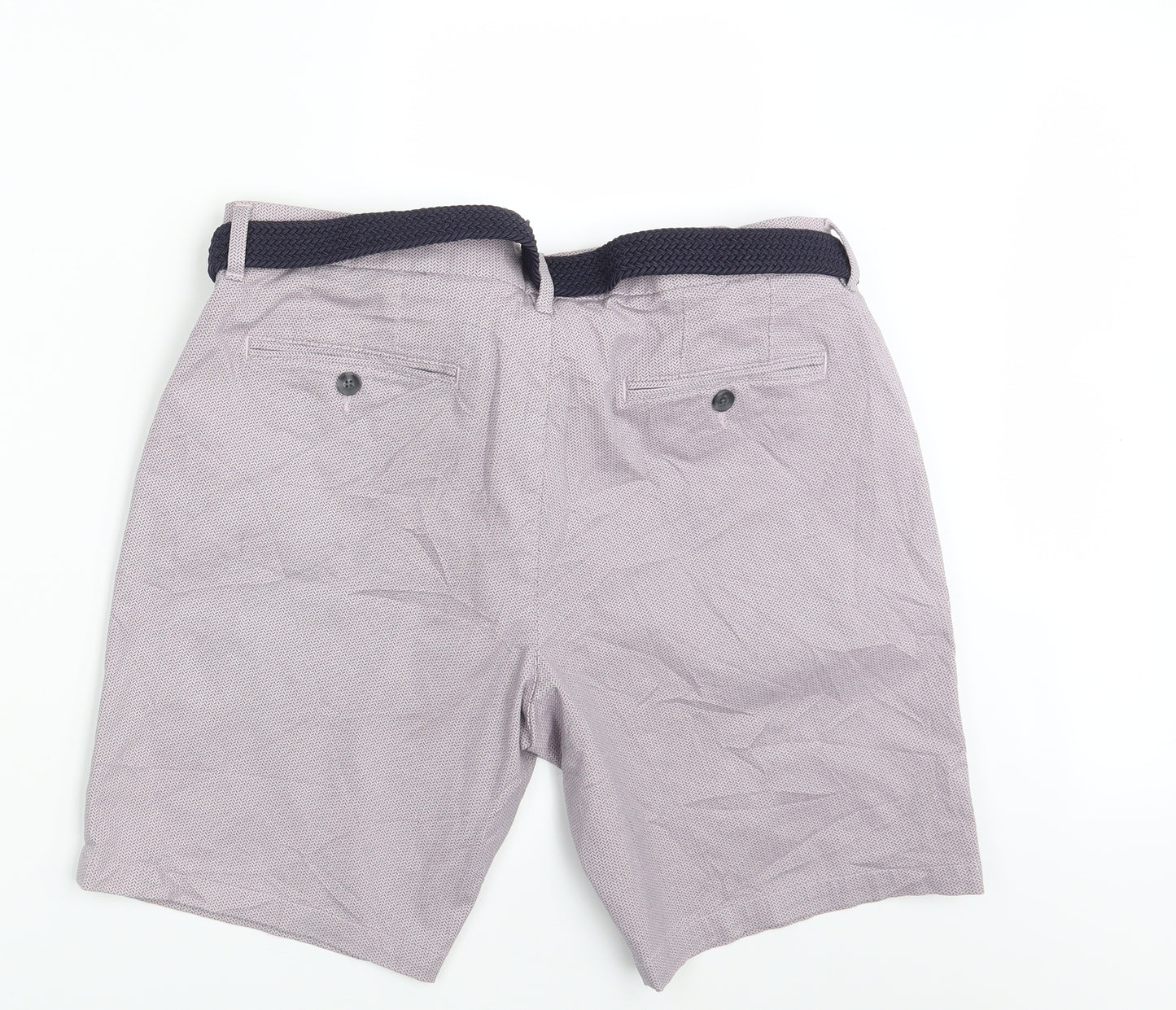 M&S Mens Purple  Denim Chino Shorts Size 36 in