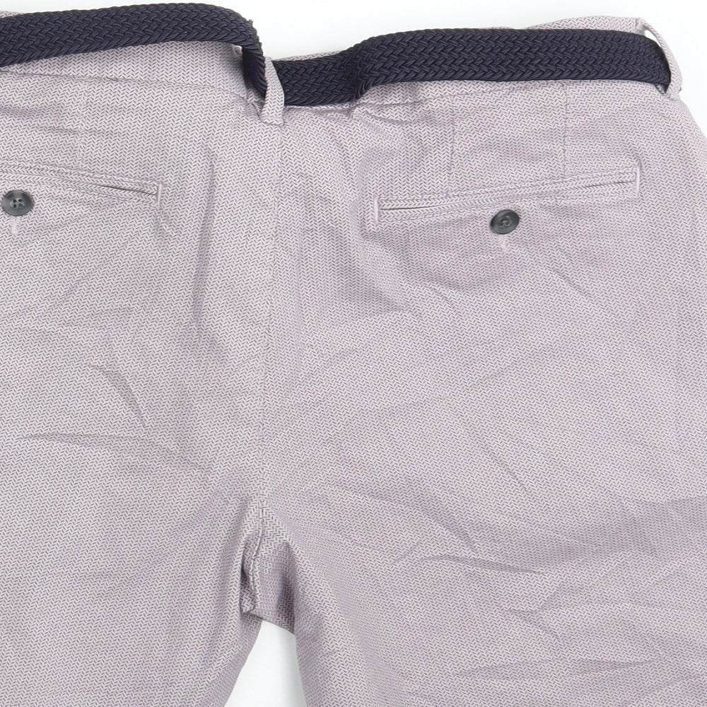 M&S Mens Purple  Denim Chino Shorts Size 36 in