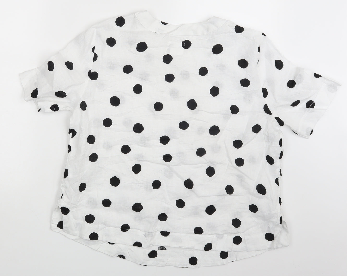 M&S Womens White Polka Dot  Basic Blouse Size 14