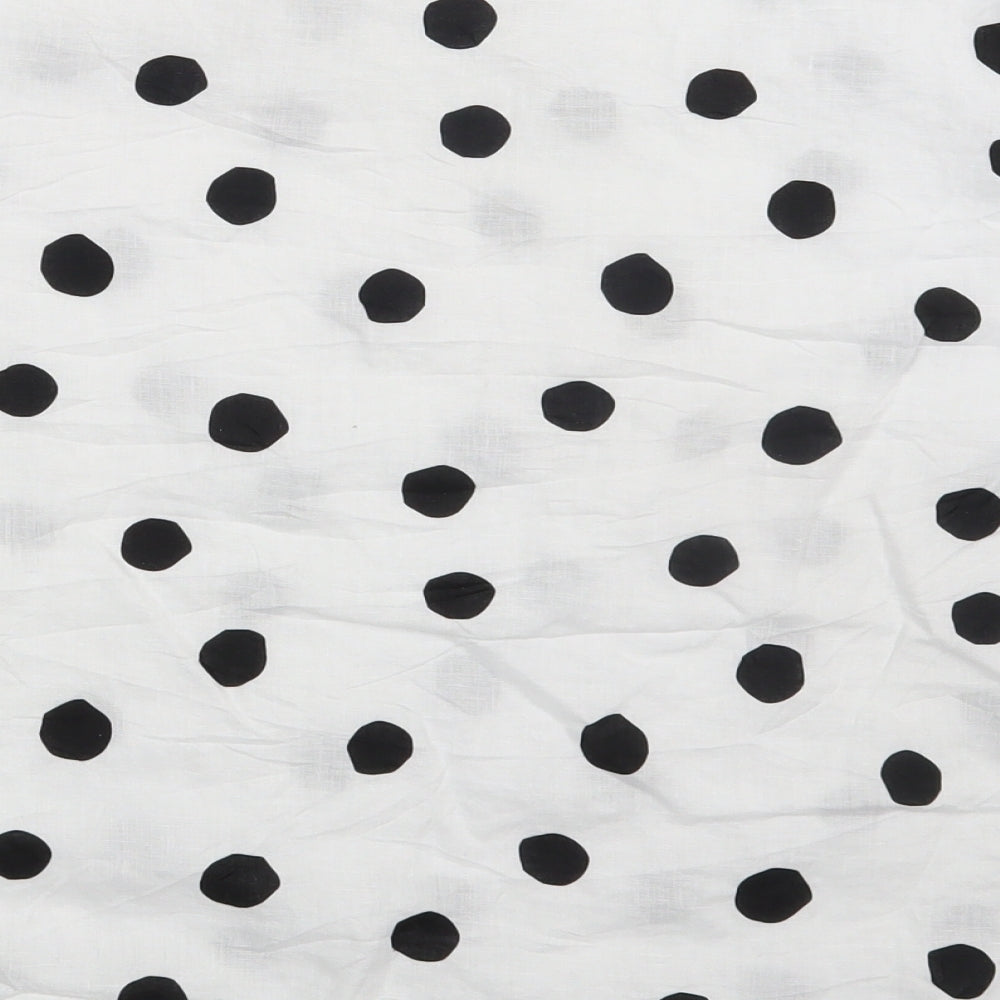 M&S Womens White Polka Dot  Basic Blouse Size 14