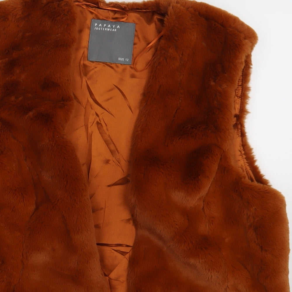 Papaya Womens Brown   Gilet Jacket Size 12