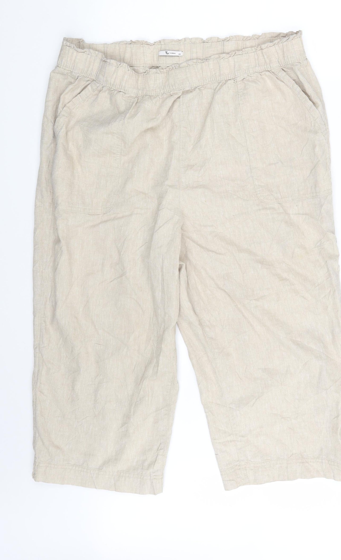 TU Womens Beige   Sweat Shorts Size 20