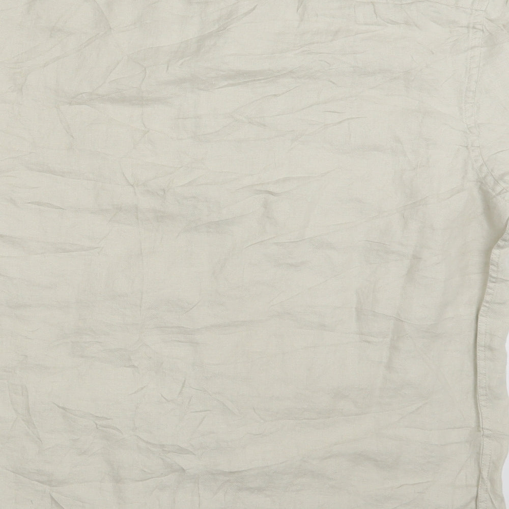 M&S Mens Beige    Button-Up Size L