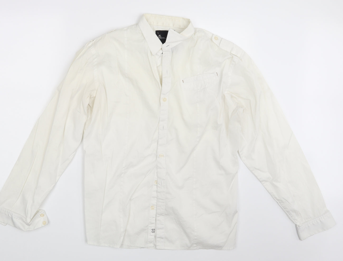 G-STAR RAW Mens Ivory    Button-Up Size L