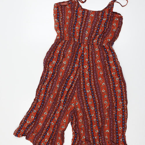 Miss Valley Womens Red Floral  Jumpsuit One-Piece Size 12