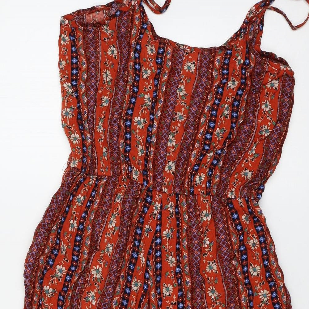 Miss Valley Womens Red Floral  Jumpsuit One-Piece Size 12
