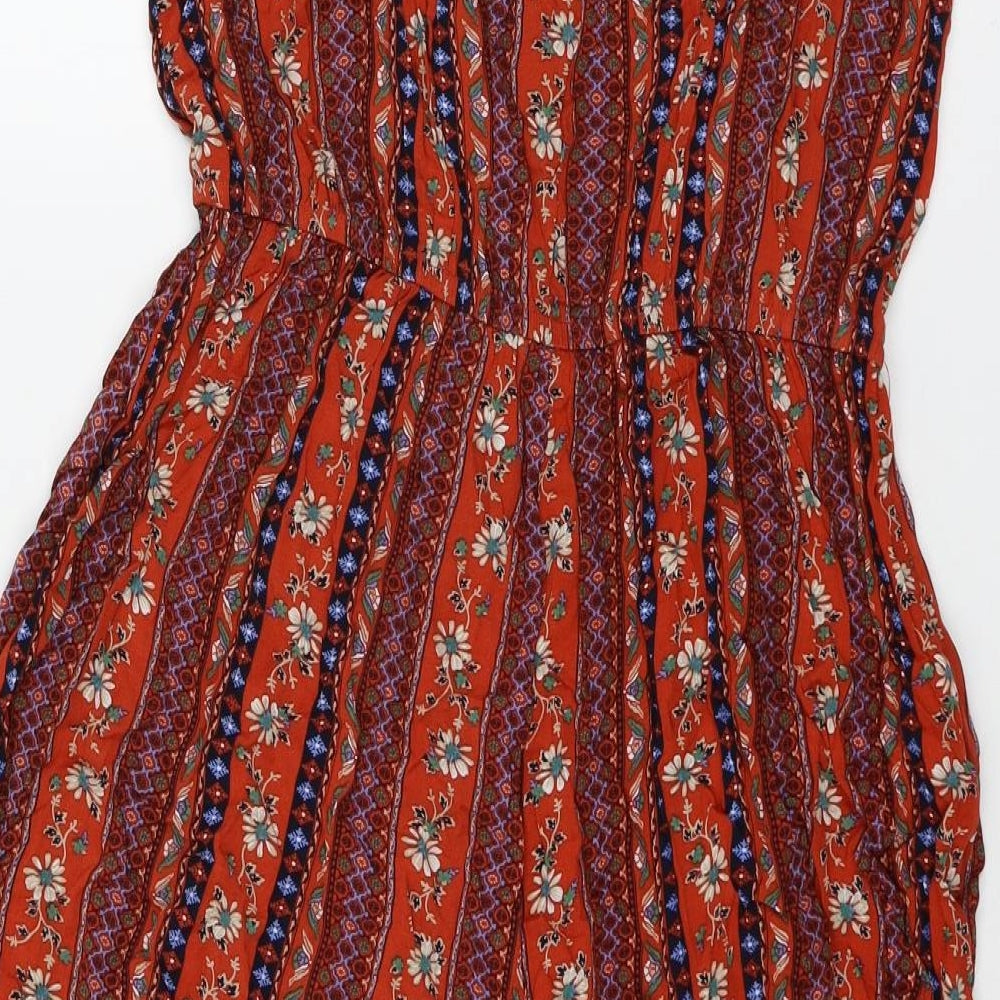 Miss Valley Womens Red Floral  Jumpsuit One-Piece Size 12