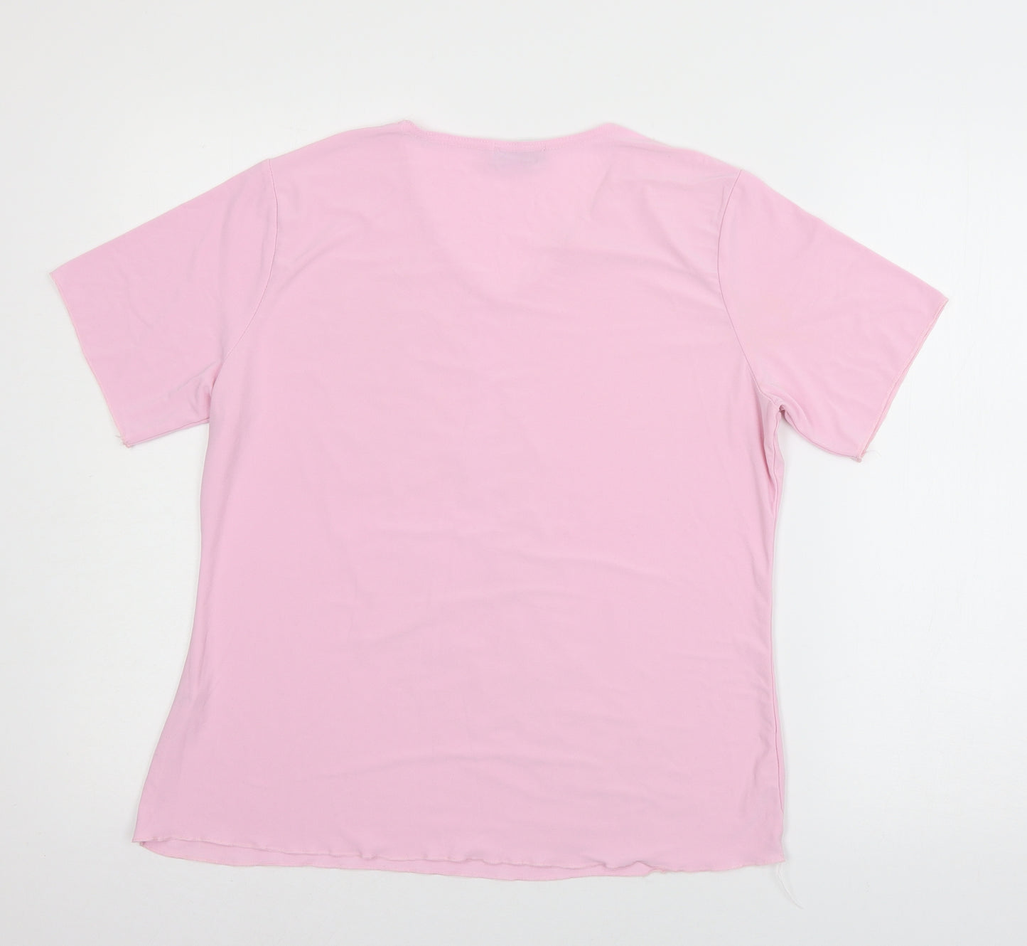 Must Womens Pink  Jersey Basic T-Shirt Size M