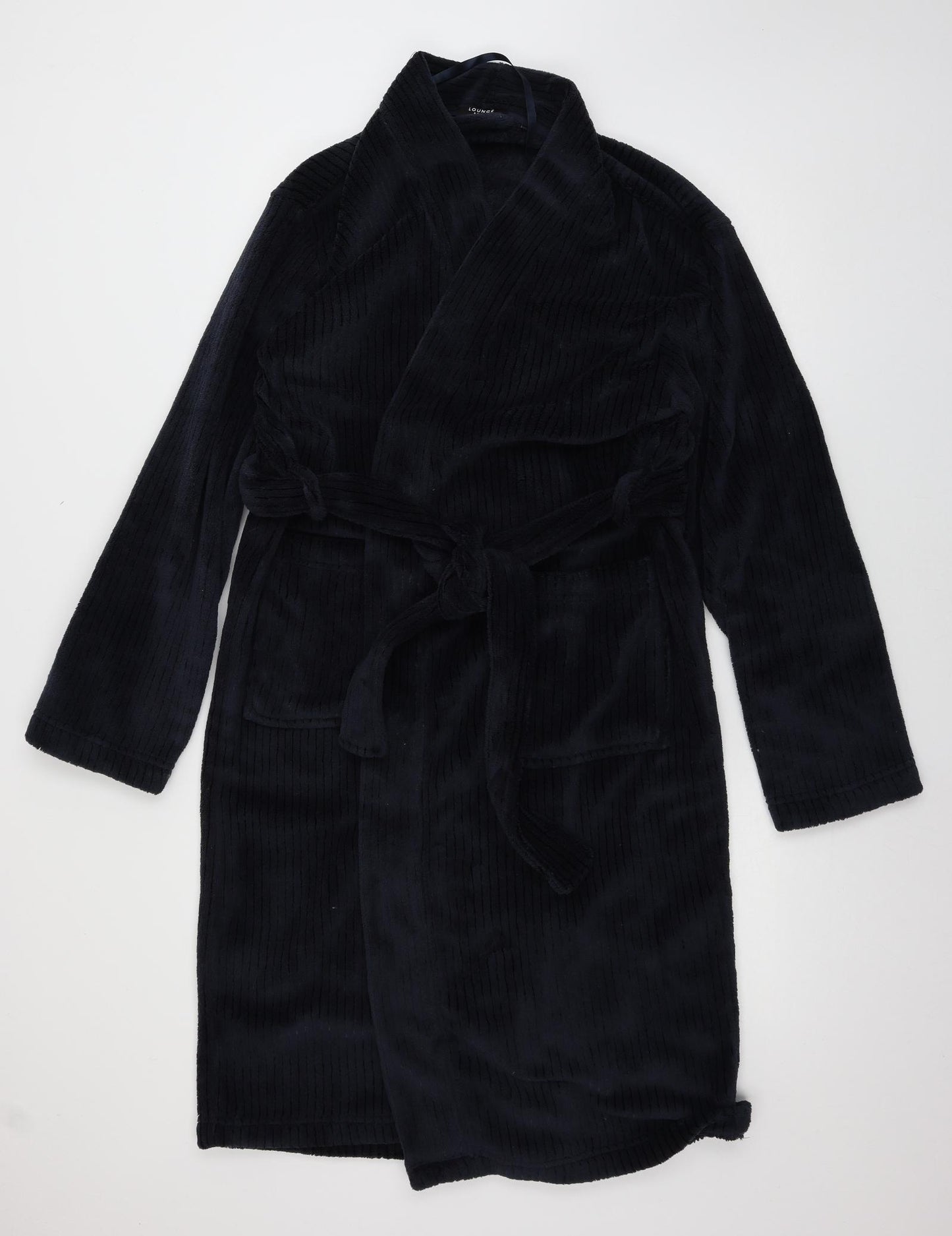 Debenhams Mens Blue Solid Microfibre  Robe Size S