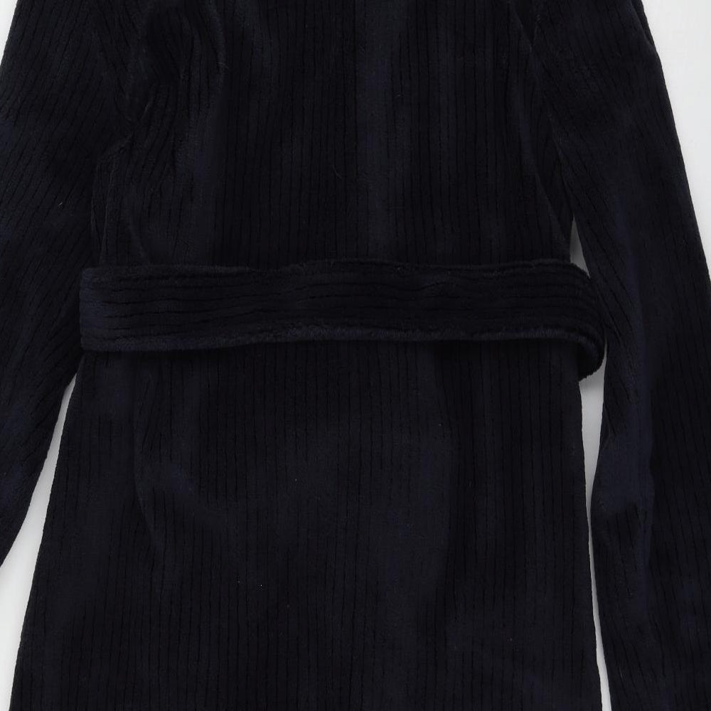 Debenhams Mens Blue Solid Microfibre  Robe Size S