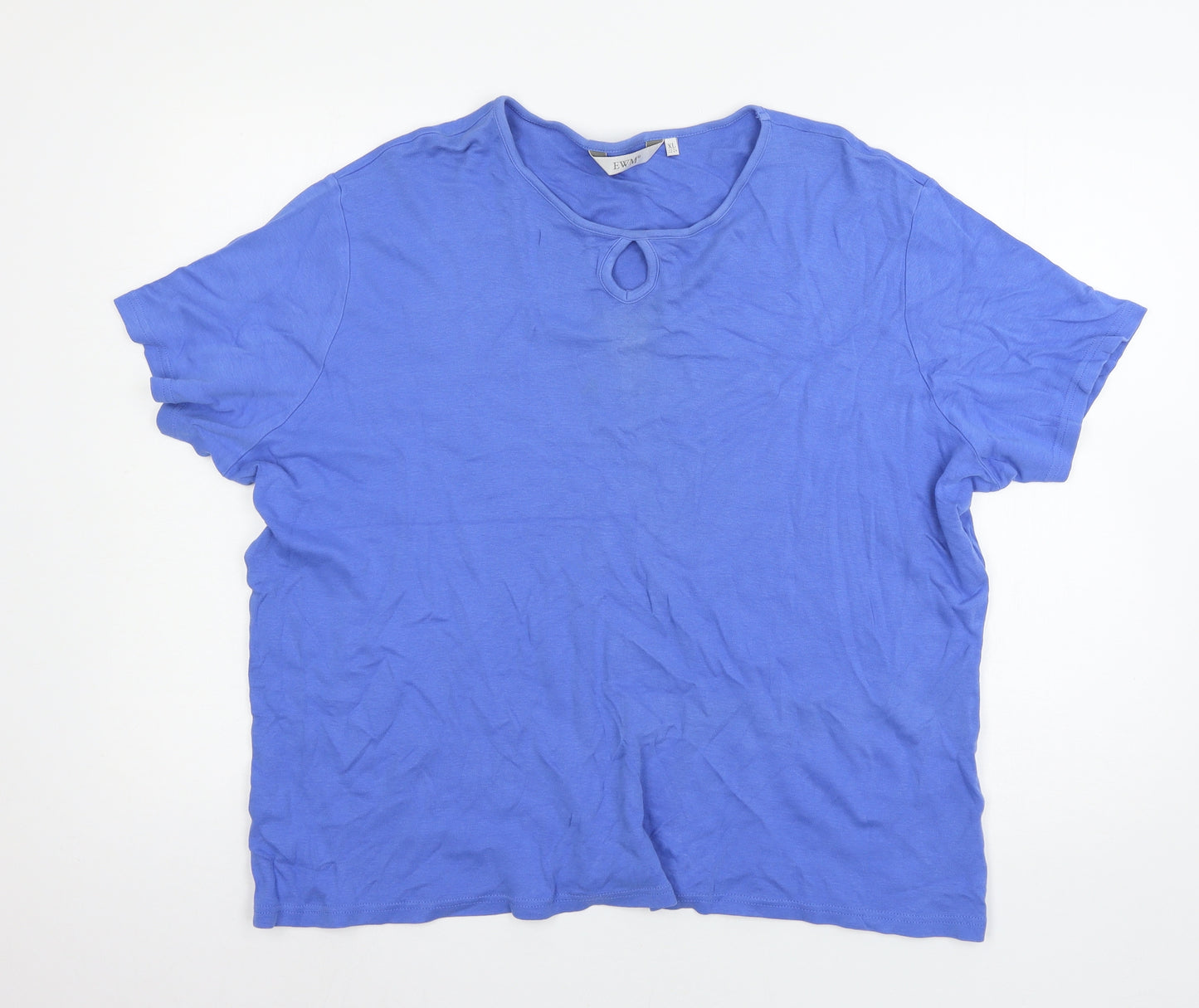 EWM Womens Blue  Jersey Basic T-Shirt Size 22