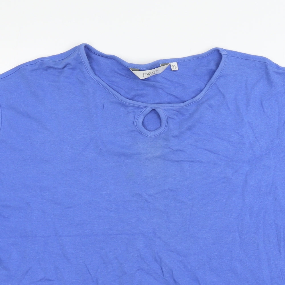 EWM Womens Blue  Jersey Basic T-Shirt Size 22