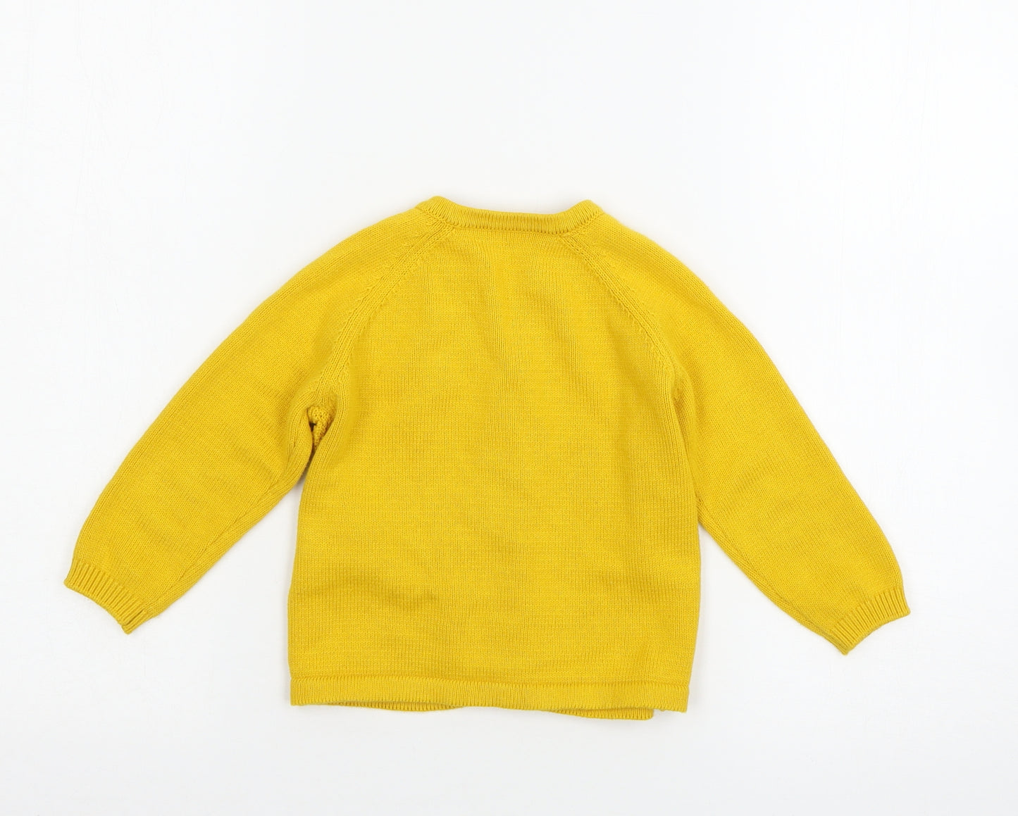 Nutm Girls Yellow  Knit Cardigan Jumper Size 2-3 Years