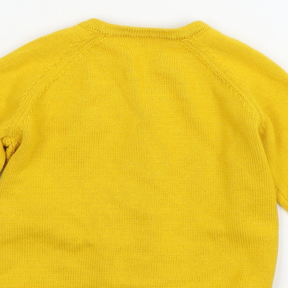 Nutm Girls Yellow  Knit Cardigan Jumper Size 2-3 Years