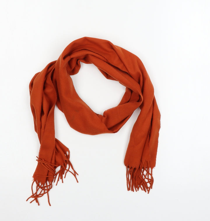 Preworn Womens Orange Knit Scarf
