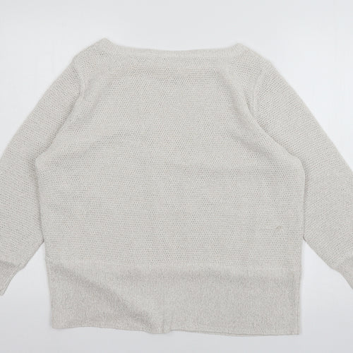 Mint Vel Womens White  Knit Pullover Jumper Size XL