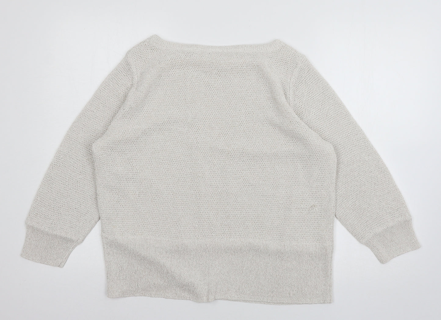 Mint Vel Womens White  Knit Pullover Jumper Size XL