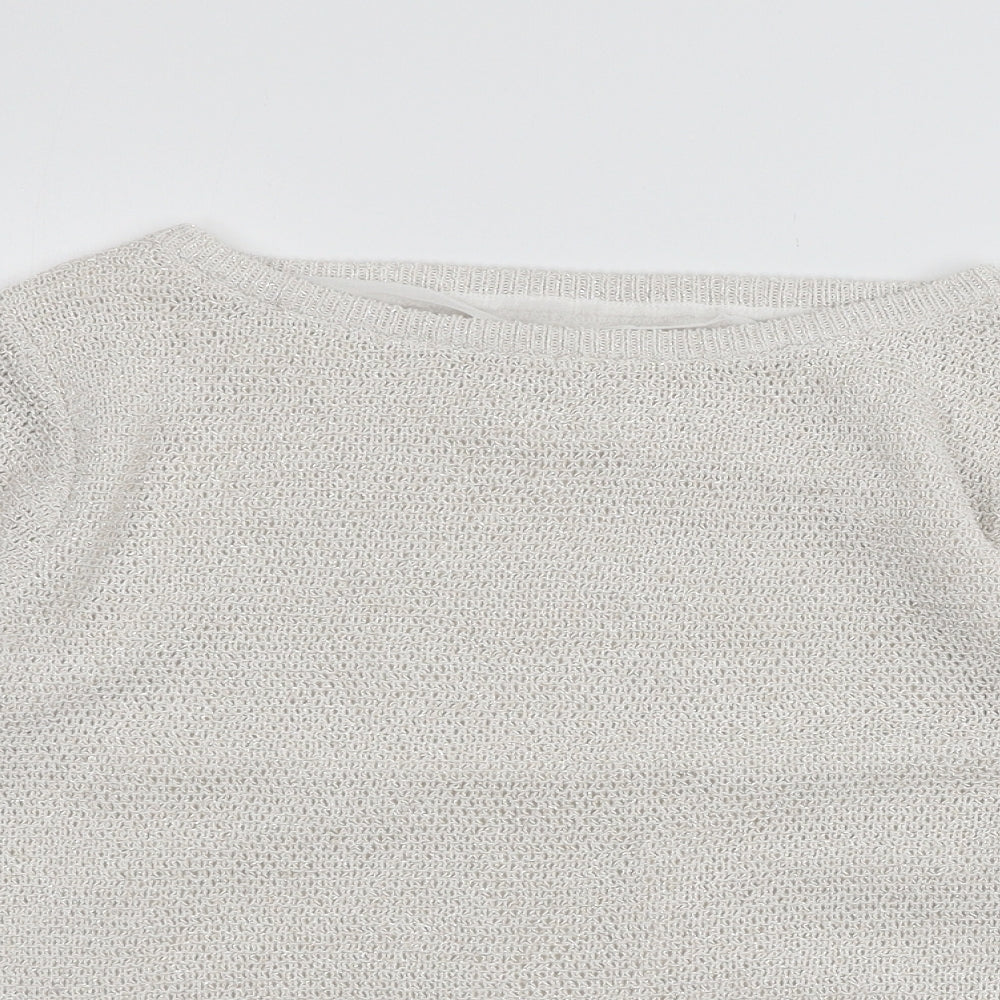 Mint Vel Womens White  Knit Pullover Jumper Size XL
