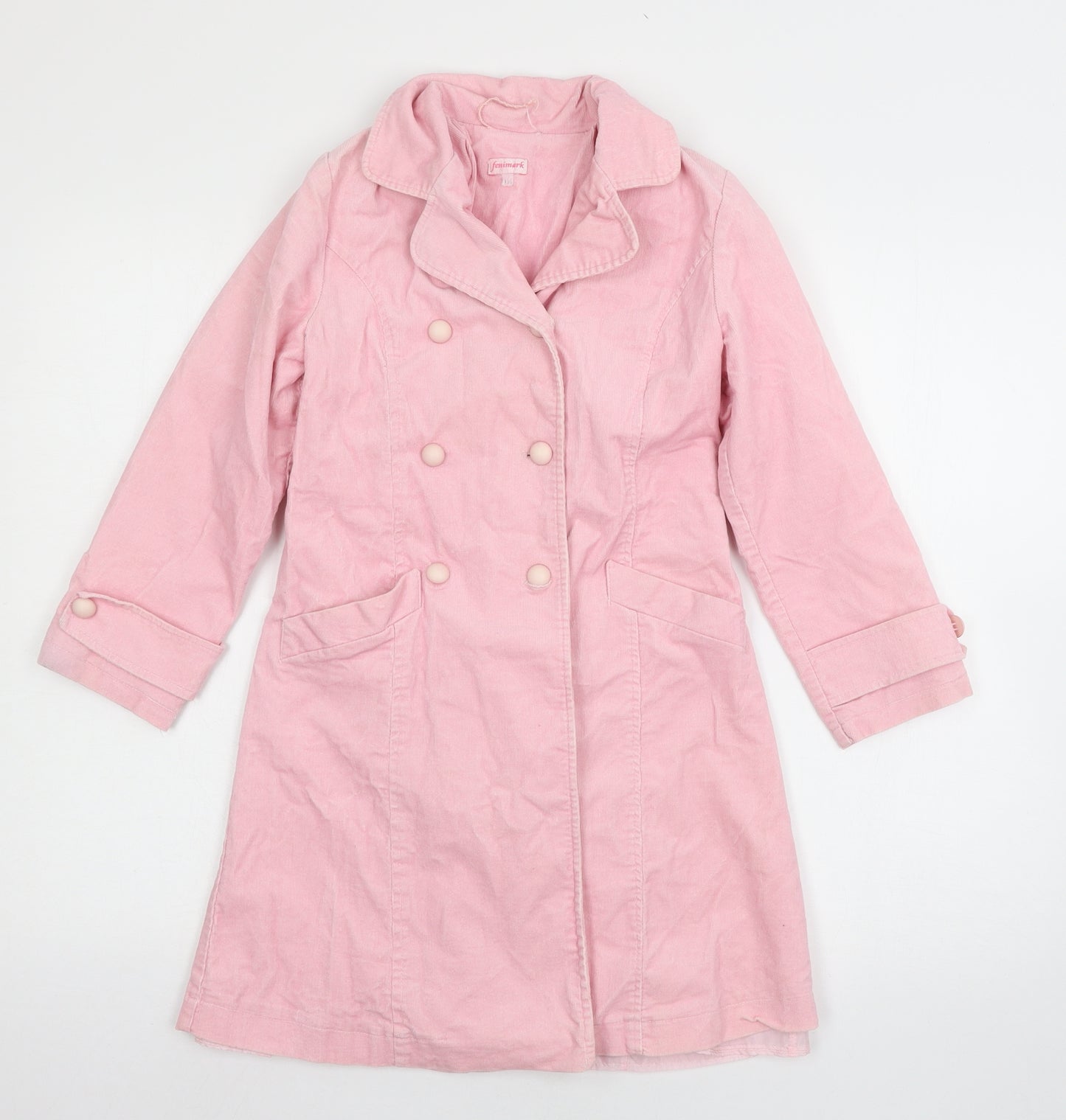 Fentimark Girls Pink  Corduroy Overcoat Coat Size 9 Years