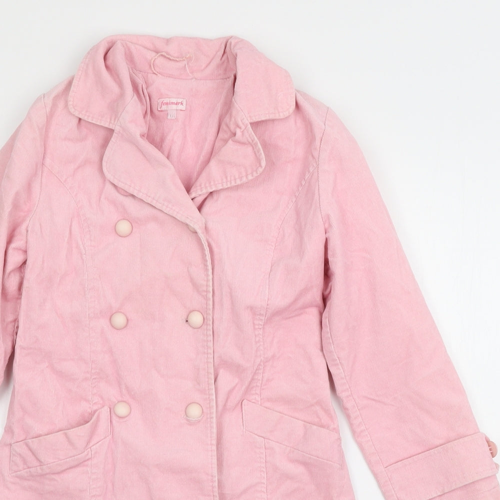 Fentimark Girls Pink  Corduroy Overcoat Coat Size 9 Years
