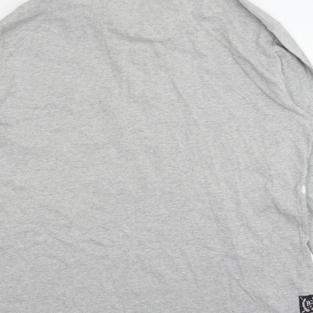 Boston Crew Mens Grey Striped Jersey  Polo Size XL