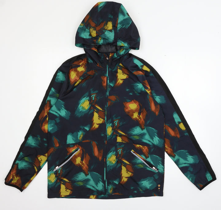 TU Womens Blue Geometric Jacket Size 8
