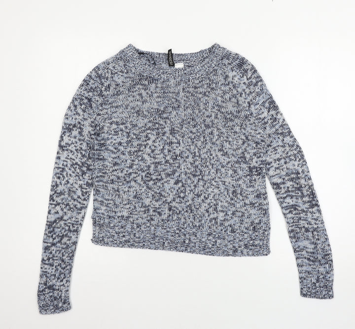 H&M Womens Blue  Knit Pullover Jumper Size XS