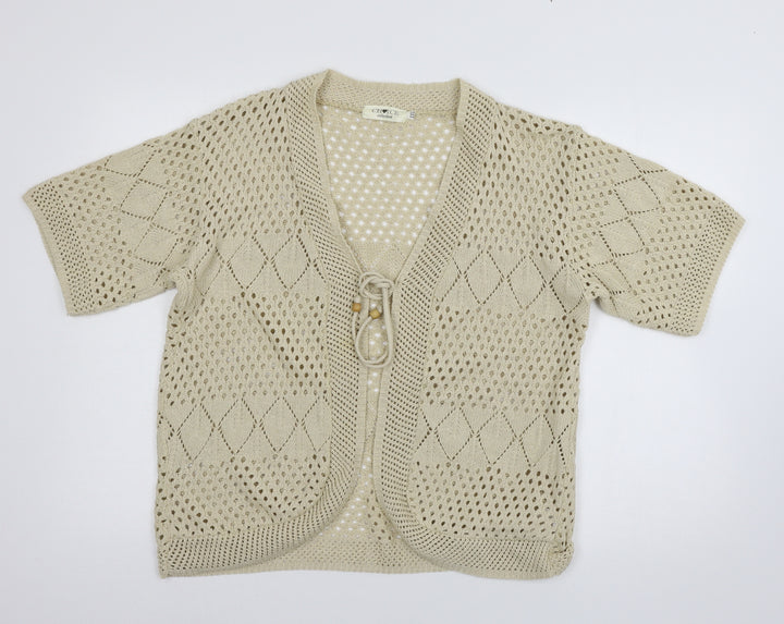 Choice Col Womens Beige  Knit Cardigan Jumper Size 2XL