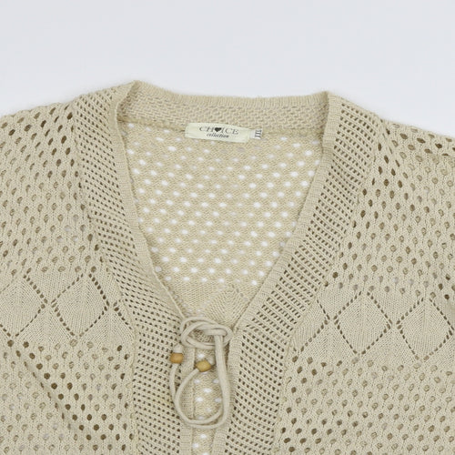 Choice Col Womens Beige  Knit Cardigan Jumper Size 2XL
