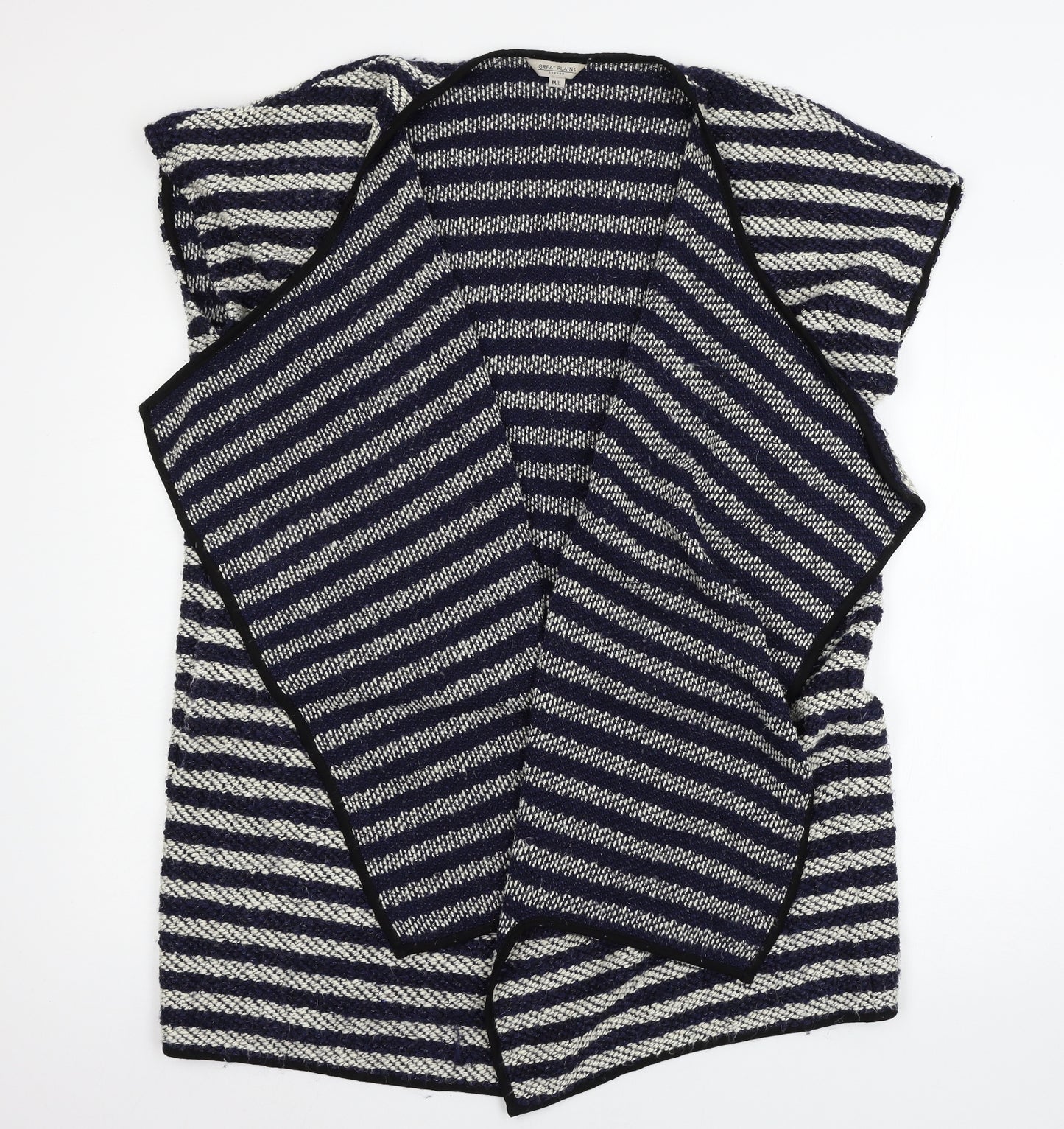 Great Plain Womens Blue Striped Knit Cardigan Jumper Size M