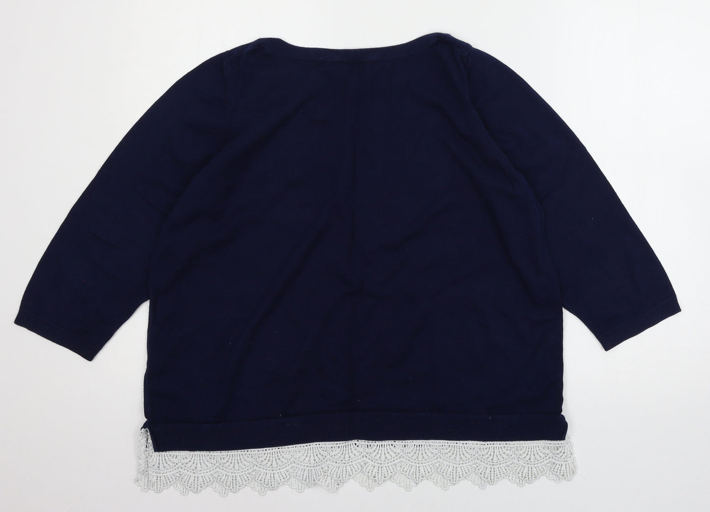 Bonmar Womens Blue  Knit Pullover Jumper Size M