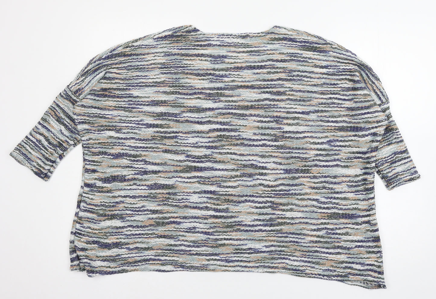 Mango Womens Multicoloured Striped Knit Pullover Jumper Size M