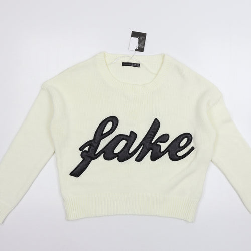 Atmospher Womens Ivory  Knit Pullover Jumper Size 10  - Fake