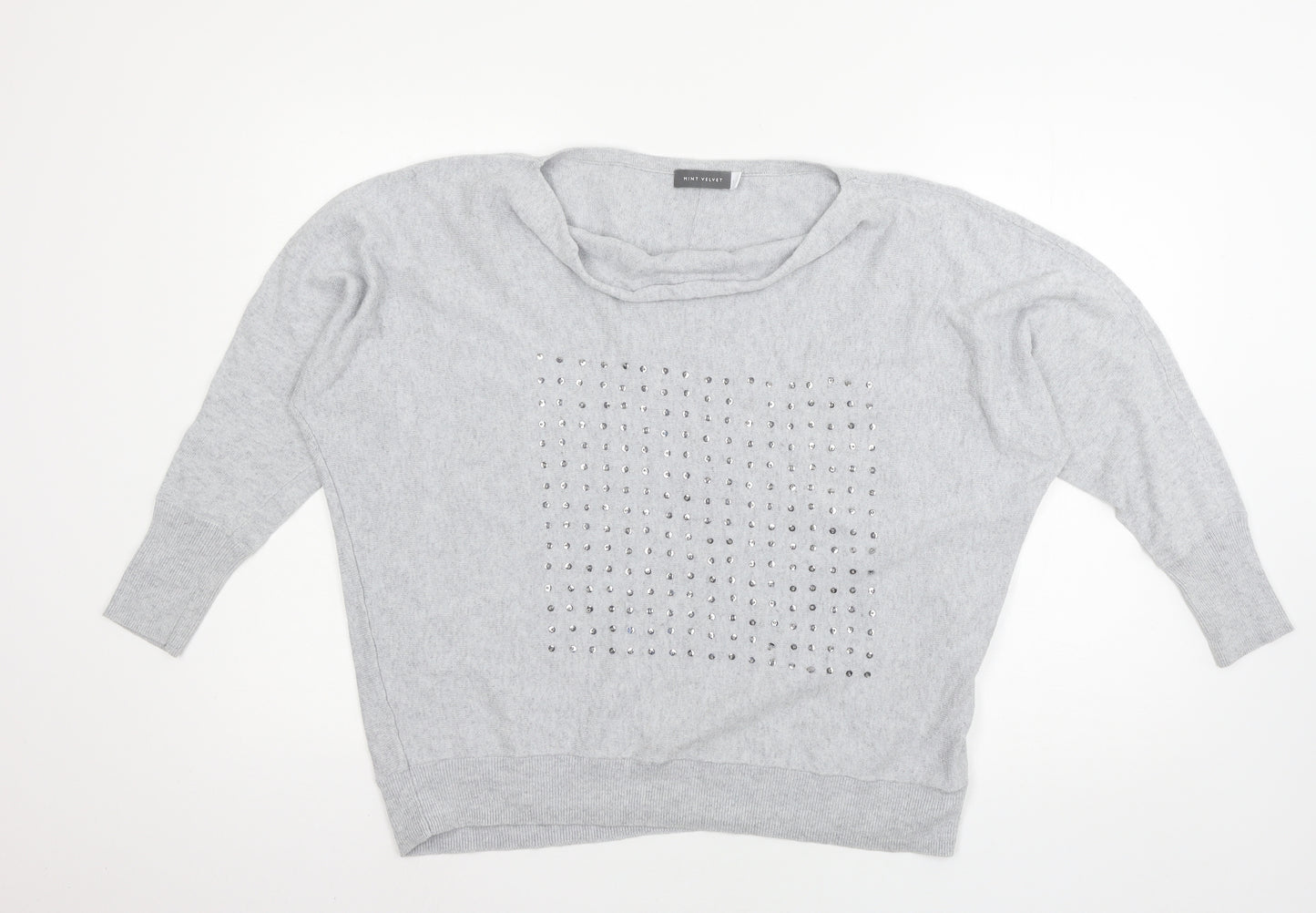 Mint Vel Womens Grey  Knit Pullover Jumper Size L