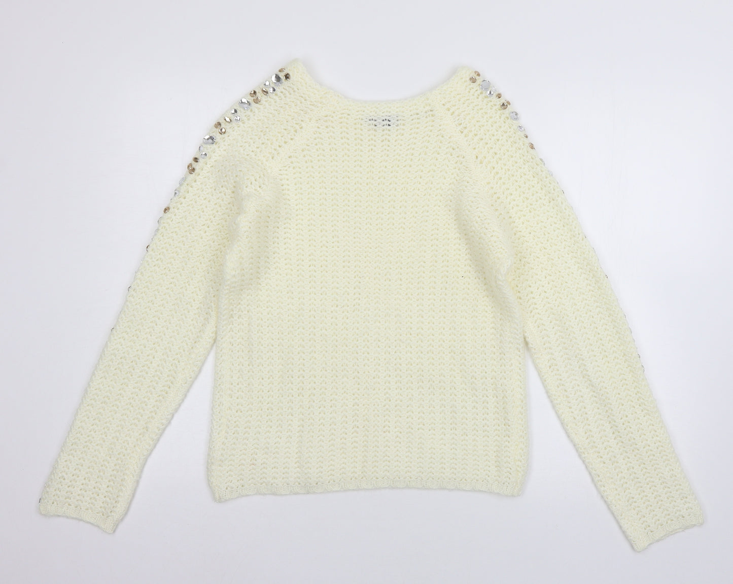 Body Flirt Womens Ivory  Knit Pullover Jumper Size 4