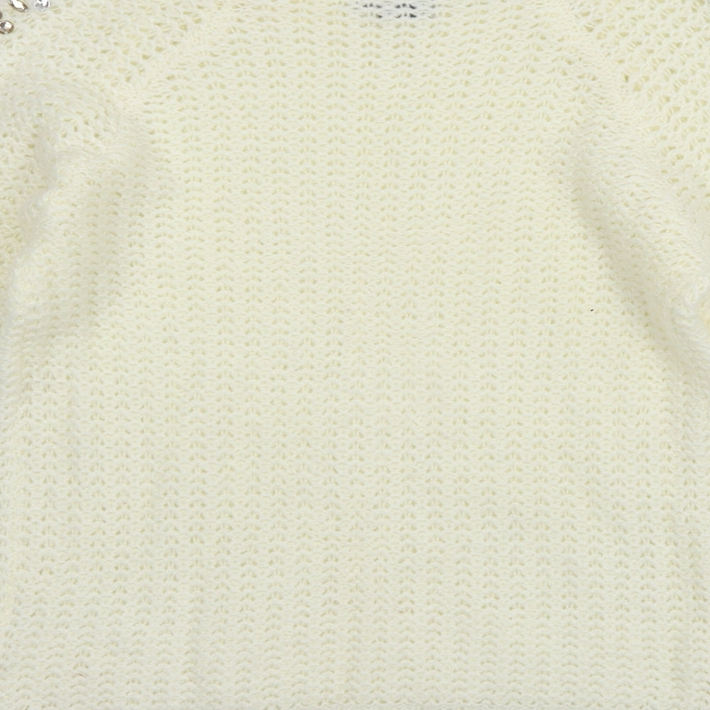 Body Flirt Womens Ivory  Knit Pullover Jumper Size 4