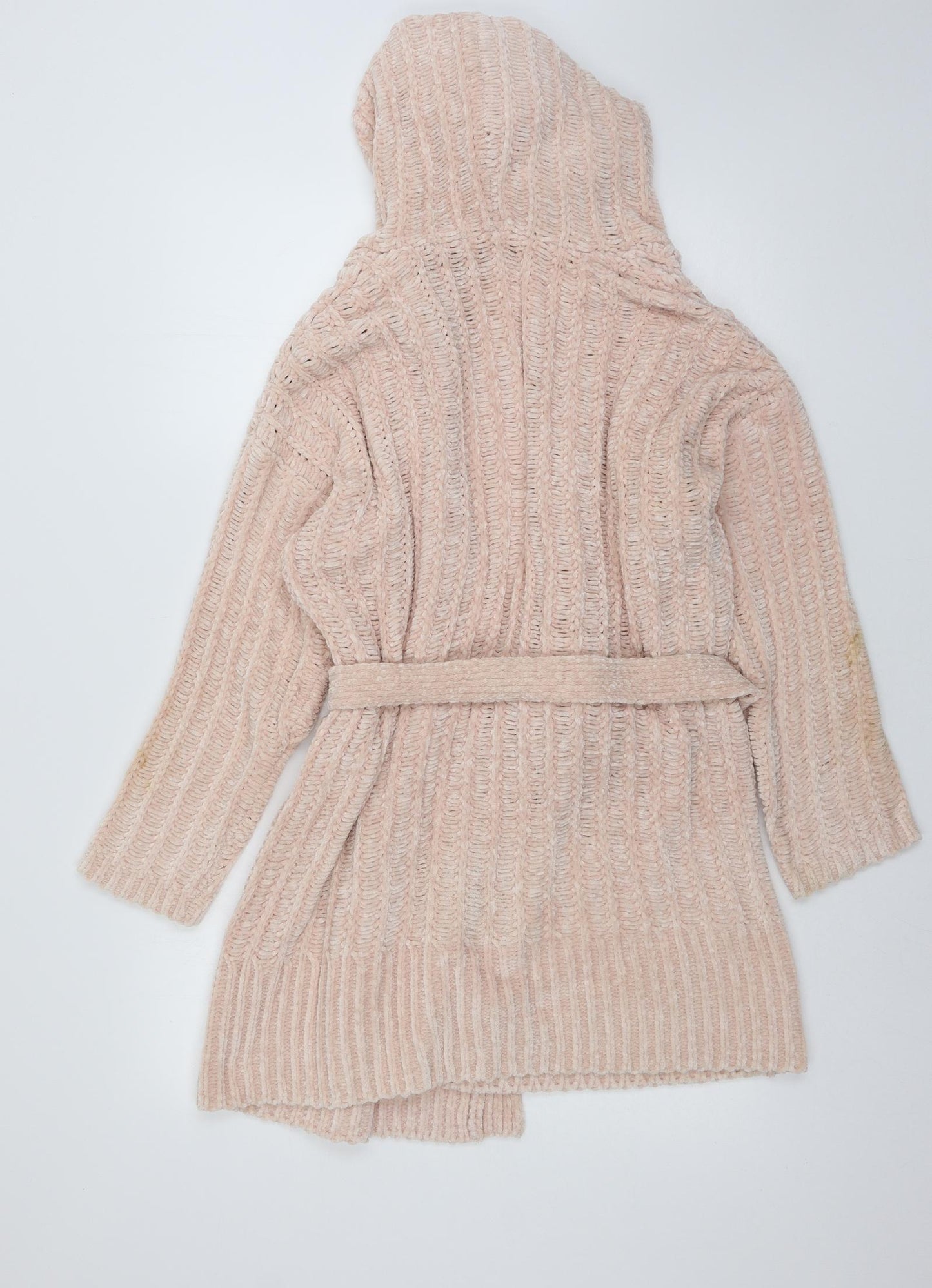 George Womens Pink Solid Knit Top Robe Size M