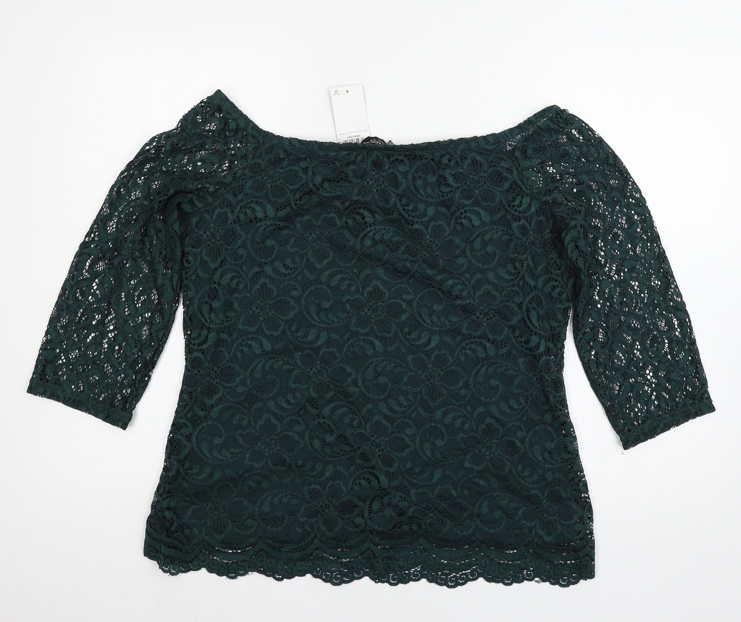 Dorothy Perkins Womens Green  Lace Basic T-Shirt Size 16