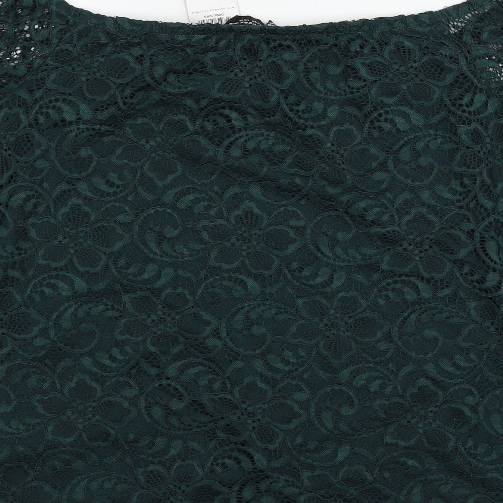 Dorothy Perkins Womens Green  Lace Basic T-Shirt Size 16