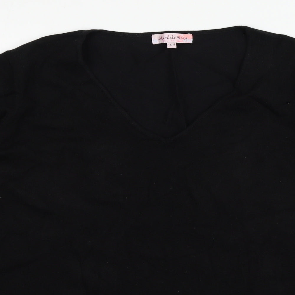 Michelle hop Womens Black  Knit Pullover Jumper Size 14