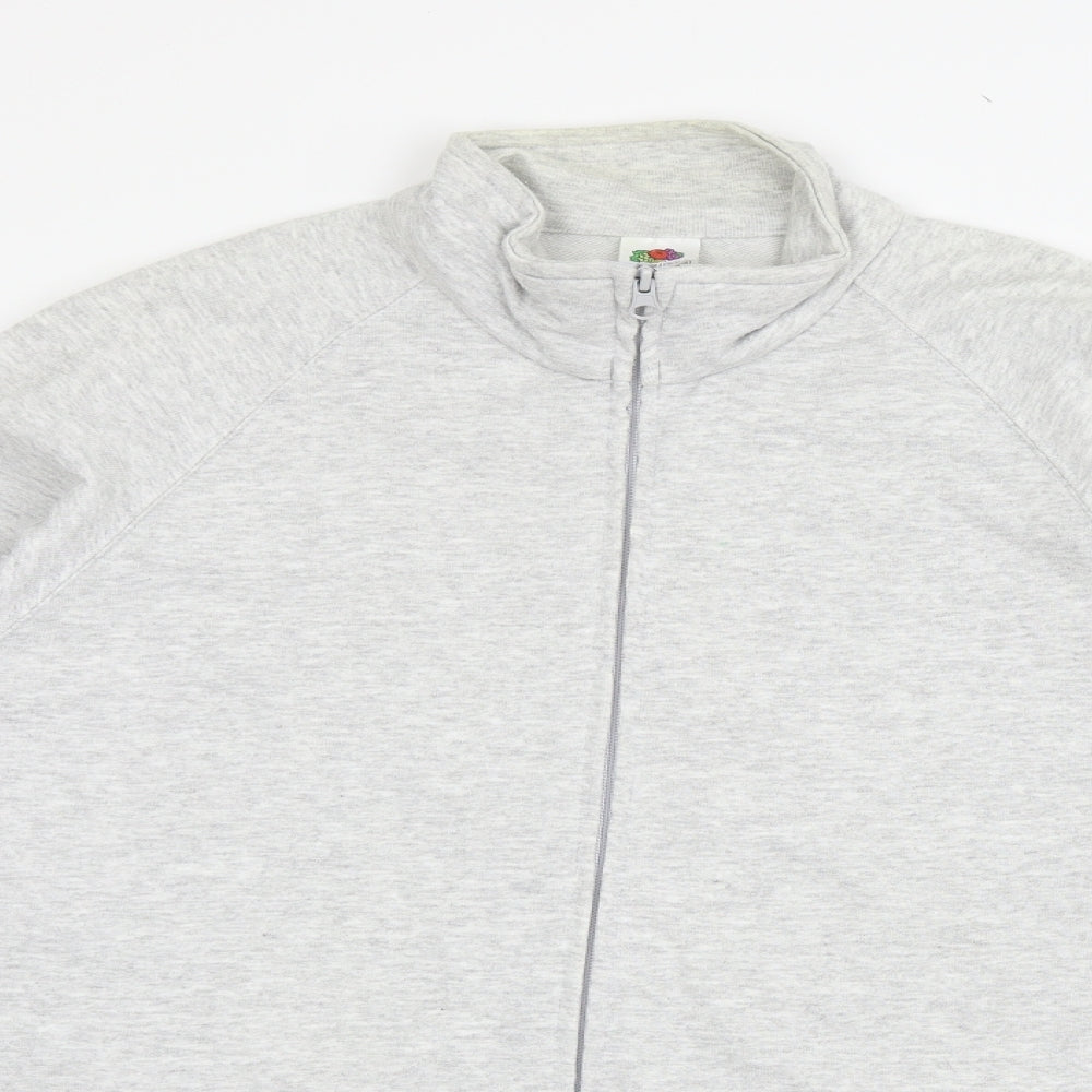 Fruit of Mens Grey  Jersey Full Zip Sweatshirt Size 2XL  - Maserati