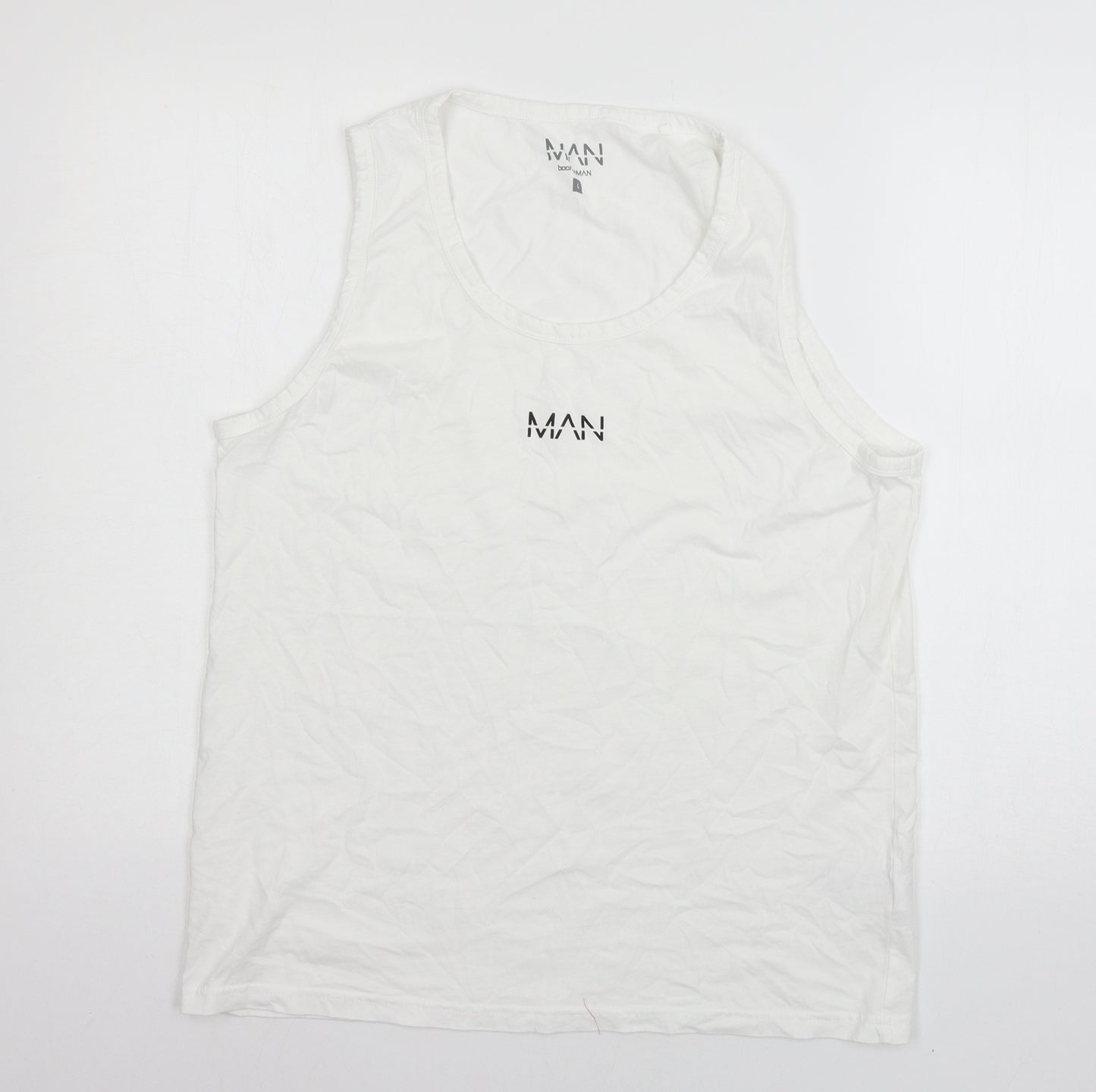 Boohoo Mens White  Jersey  T-Shirt Size L