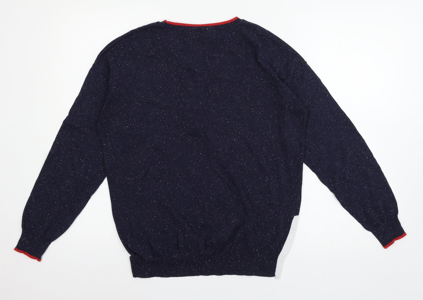 NEXT Womens Blue Geometric Knit Pullover Jumper Size 14  - Snowman