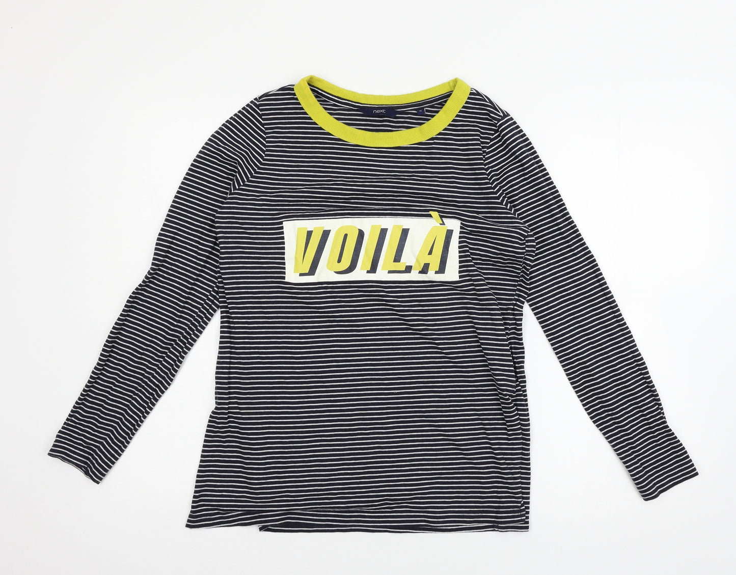 NEXT Womens Blue Striped Jersey Basic T-Shirt Size 12