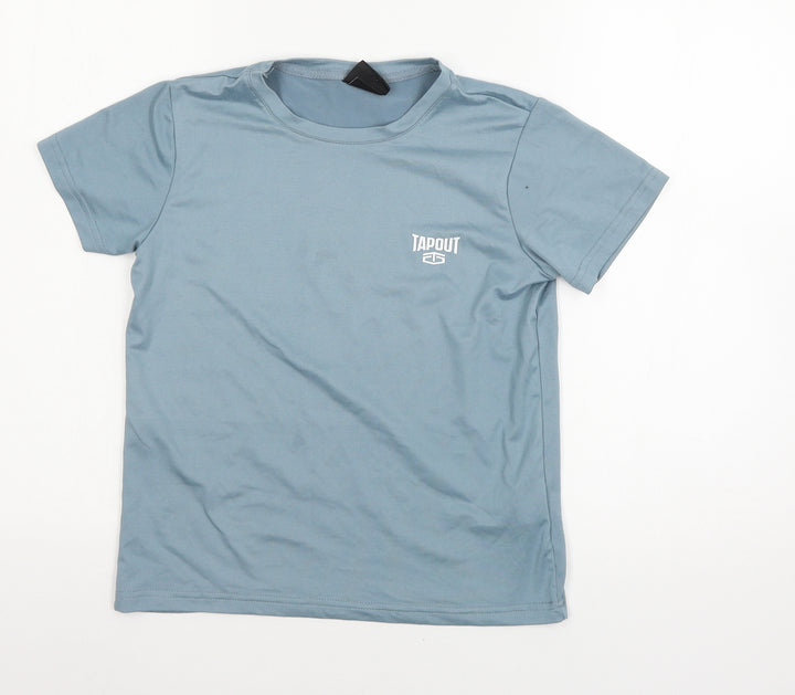 Tapout Boys Blue Jersey Basic T-Shirt Size 7-8 Years