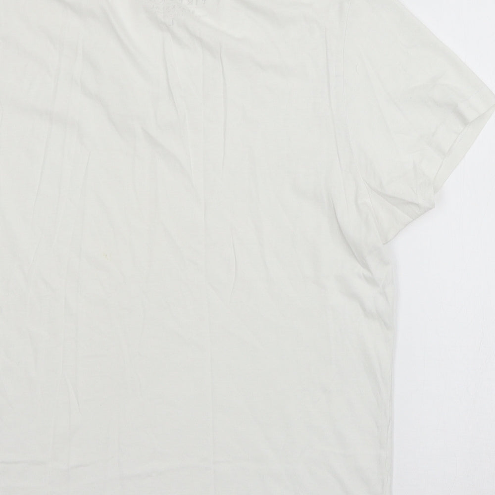 Firetrap Mens White  Jersey  T-Shirt Size L