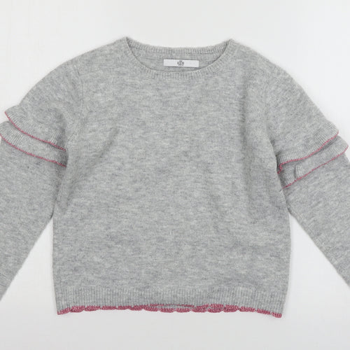 M&Co Girls Grey  Knit Pullover Jumper Size 9-10 Years